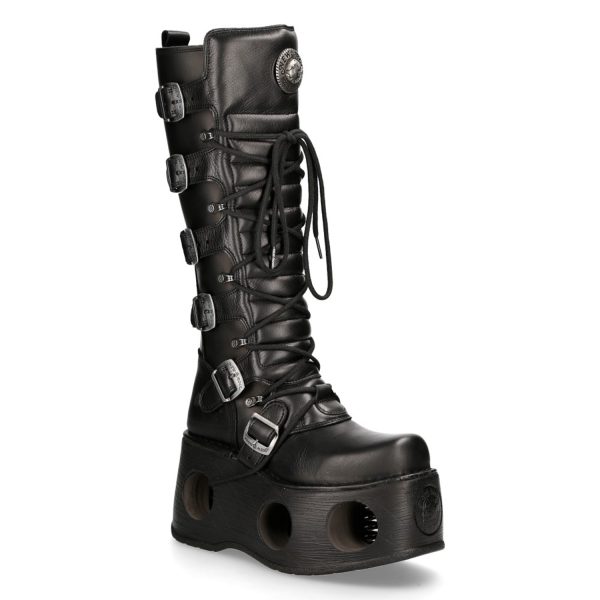 Bottes Plateformes Hautes New Rock Metallic En Cuir… Nouvelle Collection 3