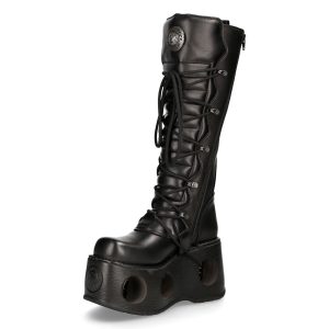 Bottes Plateformes Hautes New Rock Metallic En Cuir… Nouvelle Collection 16