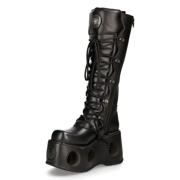Bottes Plateformes Hautes New Rock Metallic En Cuir… Nouvelle Collection 5