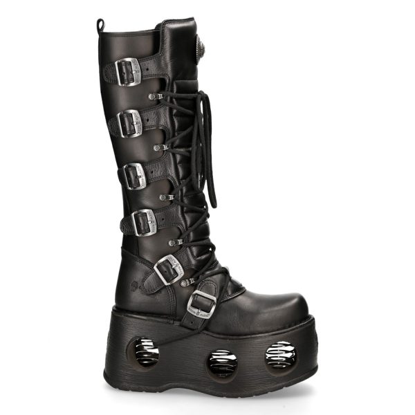 Bottes Plateformes Hautes New Rock Metallic En Cuir… Nouvelle Collection 1