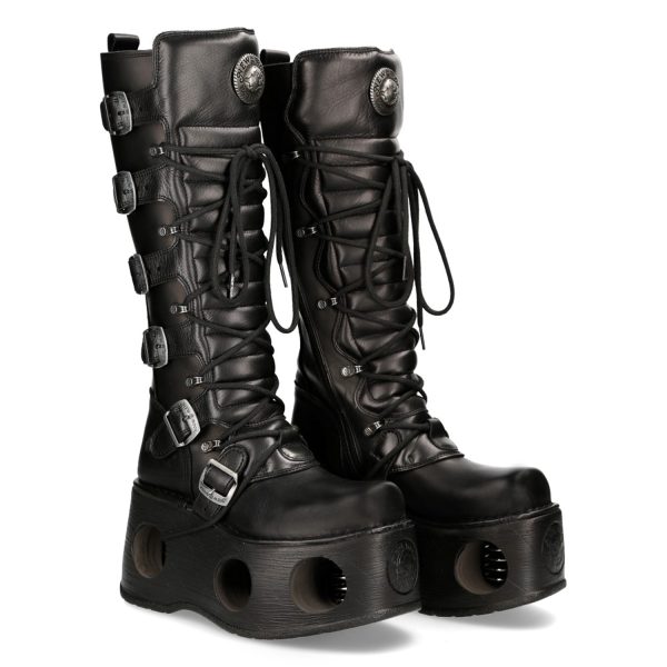 Bottes Plateformes Hautes New Rock Metallic En Cuir… Nouvelle Collection 9