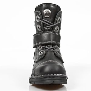 Bottines Enfants New Rock Kid En Cuir Itali Noir Nouvelle tendance 13