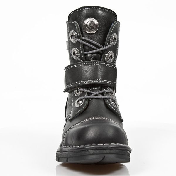 Bottines Enfants New Rock Kid En Cuir Itali Noir Nouvelle tendance 4