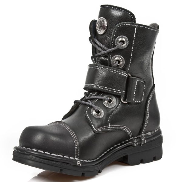 Bottines Enfants New Rock Kid En Cuir Itali Noir Nouvelle tendance 5