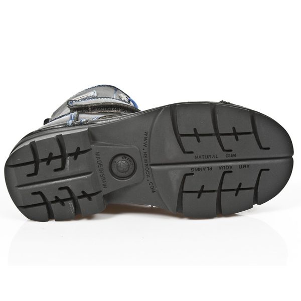 Bottines Enfants New Rock Kid En Cuir Itali Noir… Réductions 7