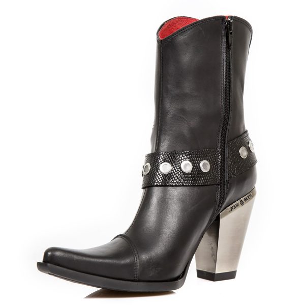 Bottines New Rock Bull En Cuir Itali Noir Avec… qualité supérieure 5