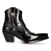 marque pas cher en ligne Bottines New Rock En Cuir Antik Et Python Noir 26