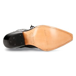 Bottines New Rock En Cuir Vintage Flower Noir commentaire favorable 20