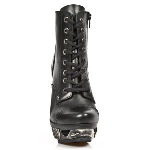 mode pas cher Bottines New Rock Magneto En Cuir Itali Et Nomada Noirs 13