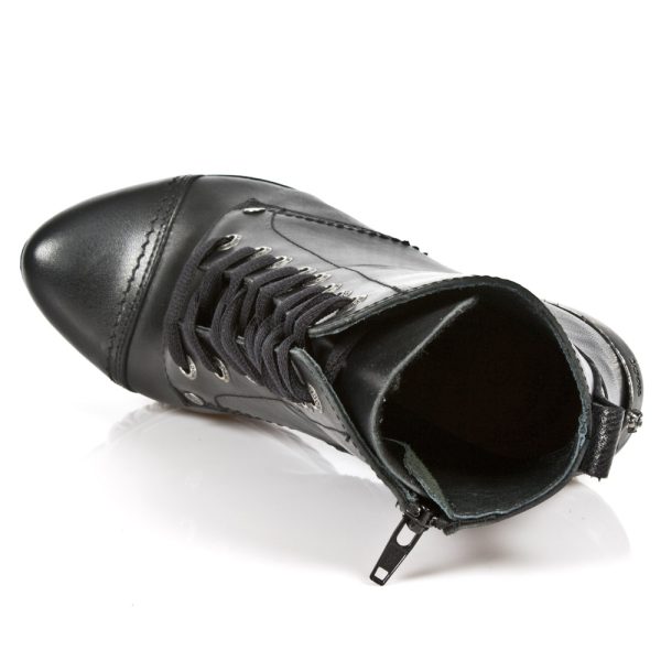 mode pas cher Bottines New Rock Magneto En Cuir Itali Et Nomada Noirs 7