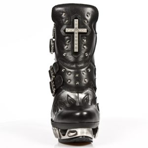 pas cher Bottines New Rock Magneto En Cuir Nomada Noir Et… 13