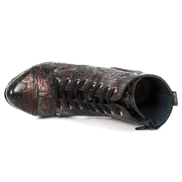Bottines New Rock Magneto En Cuir Vintage Flower mode pas cher 8