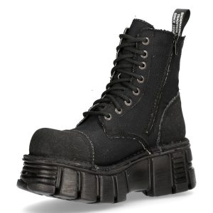 beauté Bottines New Rock Metallic Noires 16