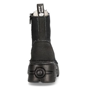 beauté Bottines New Rock Metallic Noires 18