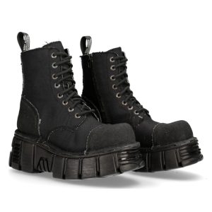 beauté Bottines New Rock Metallic Noires 24