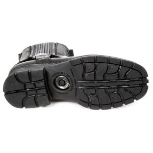 Bottines New Rock Motorcycle En Cuir Noir site pas cher 19