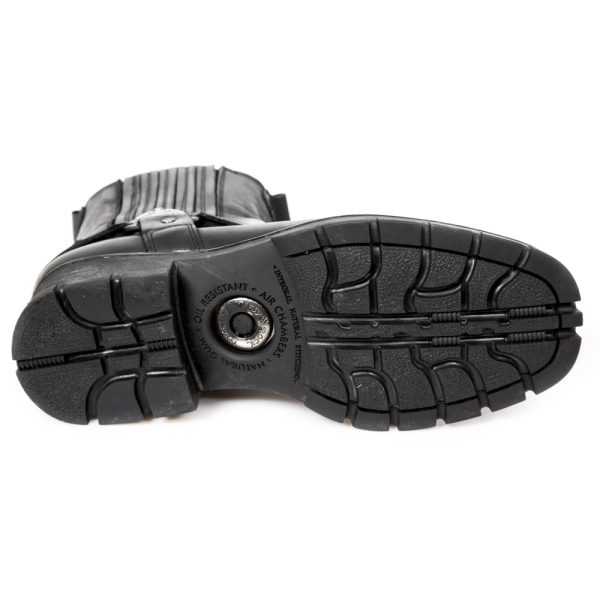 Bottines New Rock Motorcycle En Cuir Noir site pas cher 7