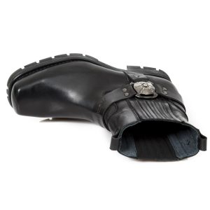 Bottines New Rock Motorcycle En Cuir Noir site pas cher 21