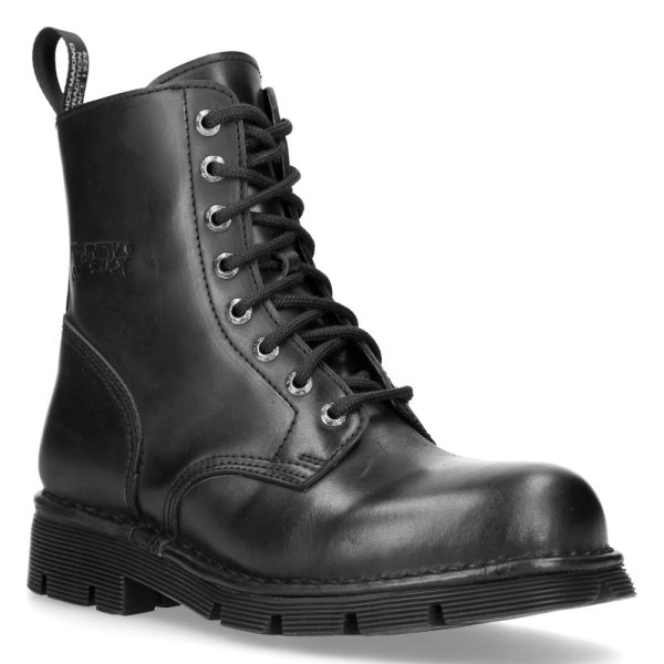 luxe soldes Bottines New Rock Newmili En Cuir Noir 3