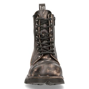 marque pas cher Bottines New Rock Newmili En Cuir Vintage Raclé Marron 14