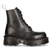 Bottines New Rock Newmili Reactor En Cuir Noir De Qualité 28