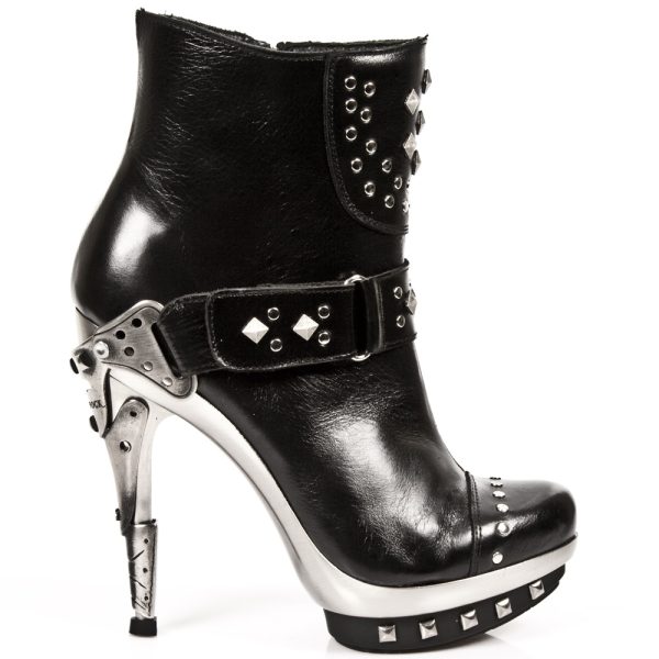 Large choix en ligne Bottines New Rock Punk En Cuir Nomada Noires 1