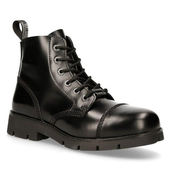 qualité supérieure Bottines New Rock Ranger En Cuir Antik Noir 3