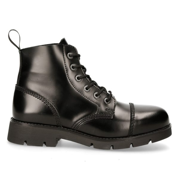 qualité supérieure Bottines New Rock Ranger En Cuir Antik Noir 1