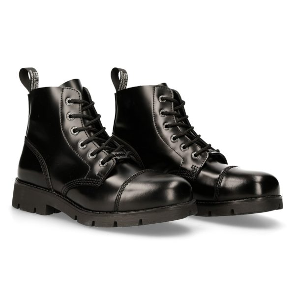 qualité supérieure Bottines New Rock Ranger En Cuir Antik Noir 9