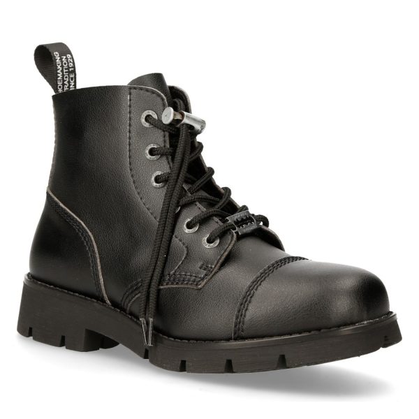 Bottines New Rock Ranger En Cuir Vegan Noir prix pas cher 3