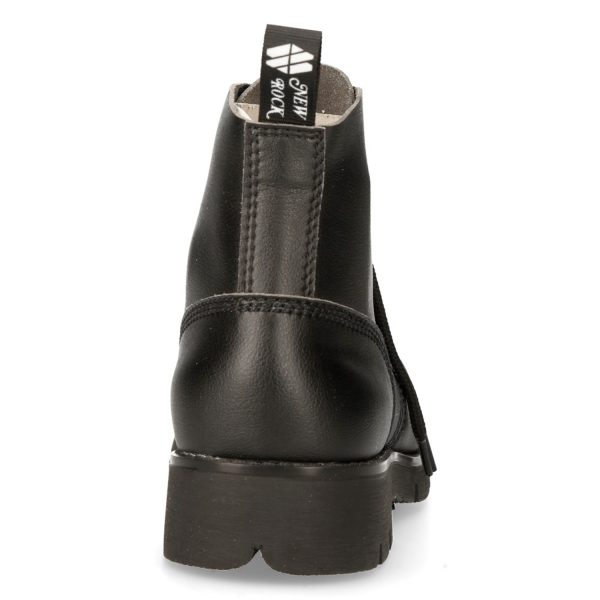 Bottines New Rock Ranger En Cuir Vegan Noir prix pas cher 6