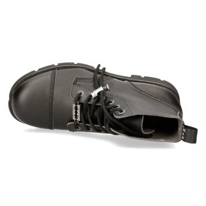 Bottines New Rock Ranger En Cuir Vegan Noir prix pas cher 22
