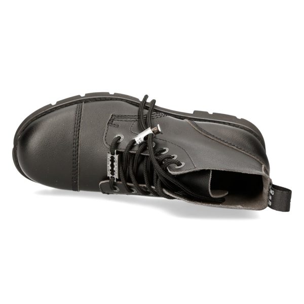 Bottines New Rock Ranger En Cuir Vegan Noir prix pas cher 8