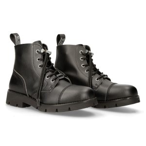 Bottines New Rock Ranger En Cuir Vegan Noir prix pas cher 24