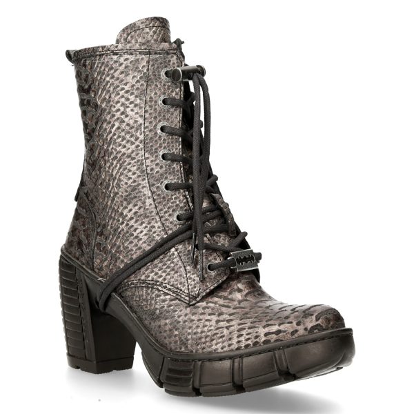 garantis authentique Bottines New Rock Trail En Cuir Vegan Python Acier 3