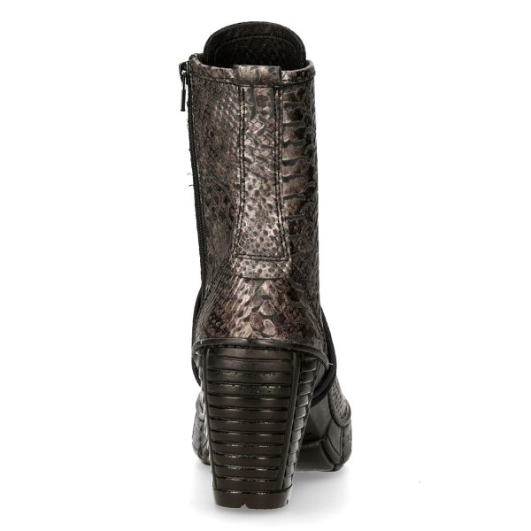 garantis authentique Bottines New Rock Trail En Cuir Vegan Python Acier 6