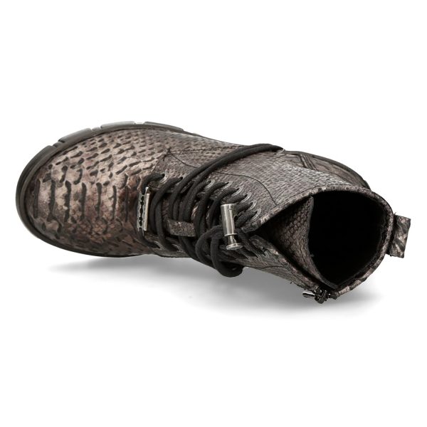 garantis authentique Bottines New Rock Trail En Cuir Vegan Python Acier 8