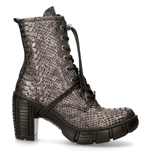 garantis authentique Bottines New Rock Trail En Cuir Vegan Python Acier 1