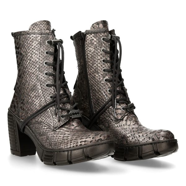 garantis authentique Bottines New Rock Trail En Cuir Vegan Python Acier 9