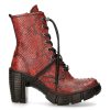 boutique pas cher Bottines New Rock Trail En Cuir Vegan Python Rouge 28