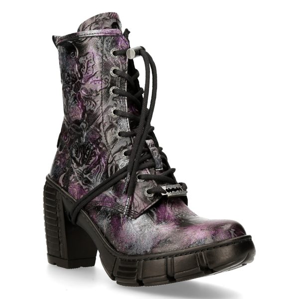 Bottines New Rock Trail En Cuir Vegan Vintage Flower… Protections acheteurs 3