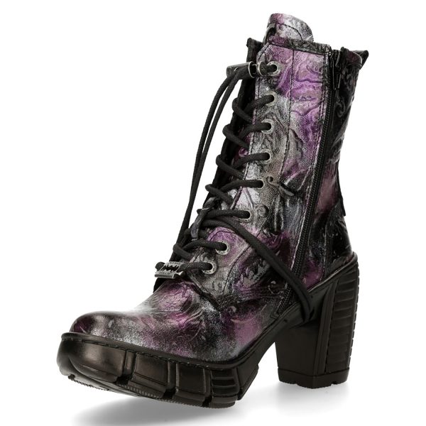 Bottines New Rock Trail En Cuir Vegan Vintage Flower… Protections acheteurs 5