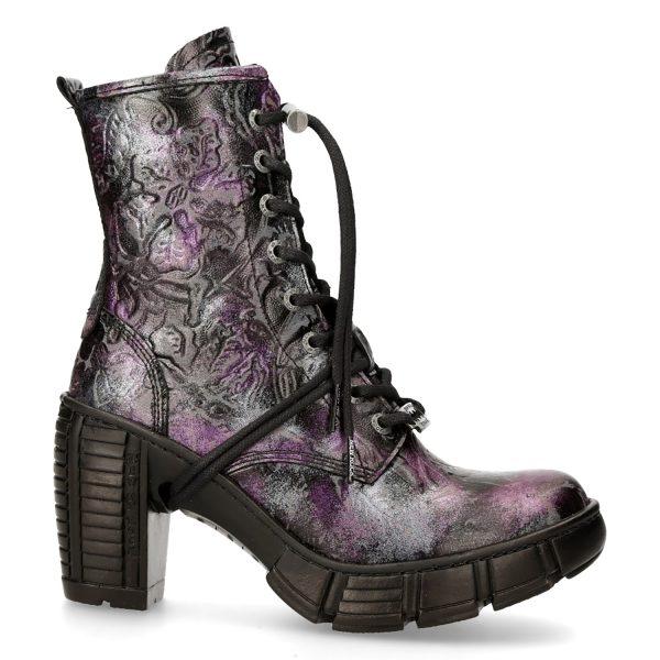 Bottines New Rock Trail En Cuir Vegan Vintage Flower… Protections acheteurs 1