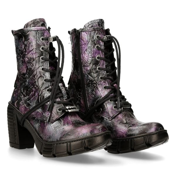 Bottines New Rock Trail En Cuir Vegan Vintage Flower… Protections acheteurs 9