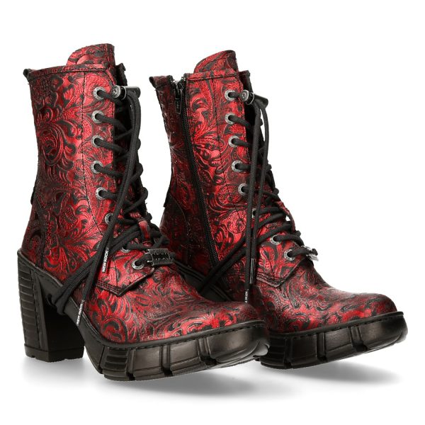 Authentic Original licence Bottines New Rock Trail En Cuir Vegan Vintage Flower… 9