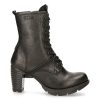 REMISE Bottines New Rock Trail En Cuir Vintage Flower Noir 23