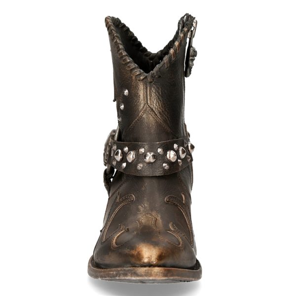 Bottines New Rock West En Cuir Couleur Cuivre authentiques 4