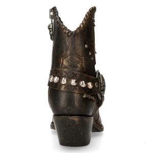 Bottines New Rock West En Cuir Couleur Cuivre authentiques 18