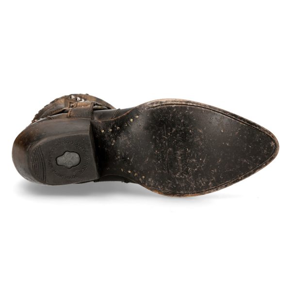 Bottines New Rock West En Cuir Couleur Cuivre authentiques 7