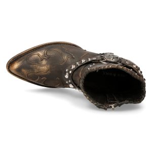Bottines New Rock West En Cuir Couleur Cuivre authentiques 22